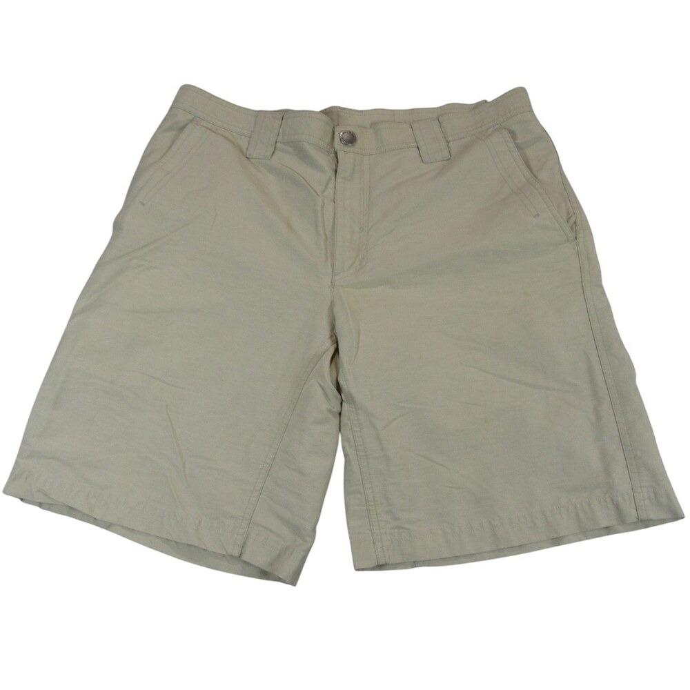 Columbia Mens Outdoor Hiking Shorts 34 x 10 Khaki Nylon Performance Chino